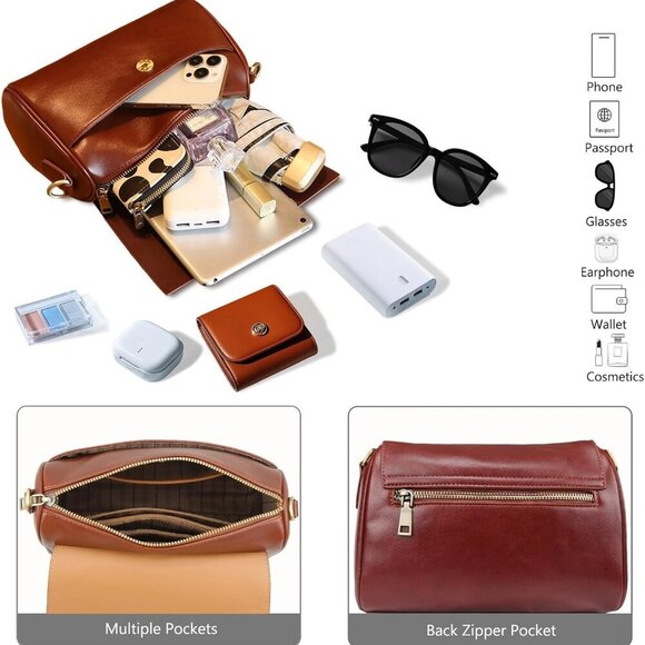 Versatile Vegan Leather Handbag with Detachable Straps - Travel-Friendly Design - Picture 4 of 9